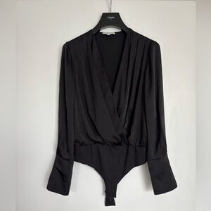 Favorite Daughter The Date Blouse - Black Women's Wrap Top / Bodysuit